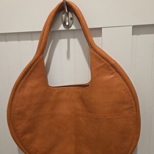 Anthropologie Tan Leather Hobo Bag